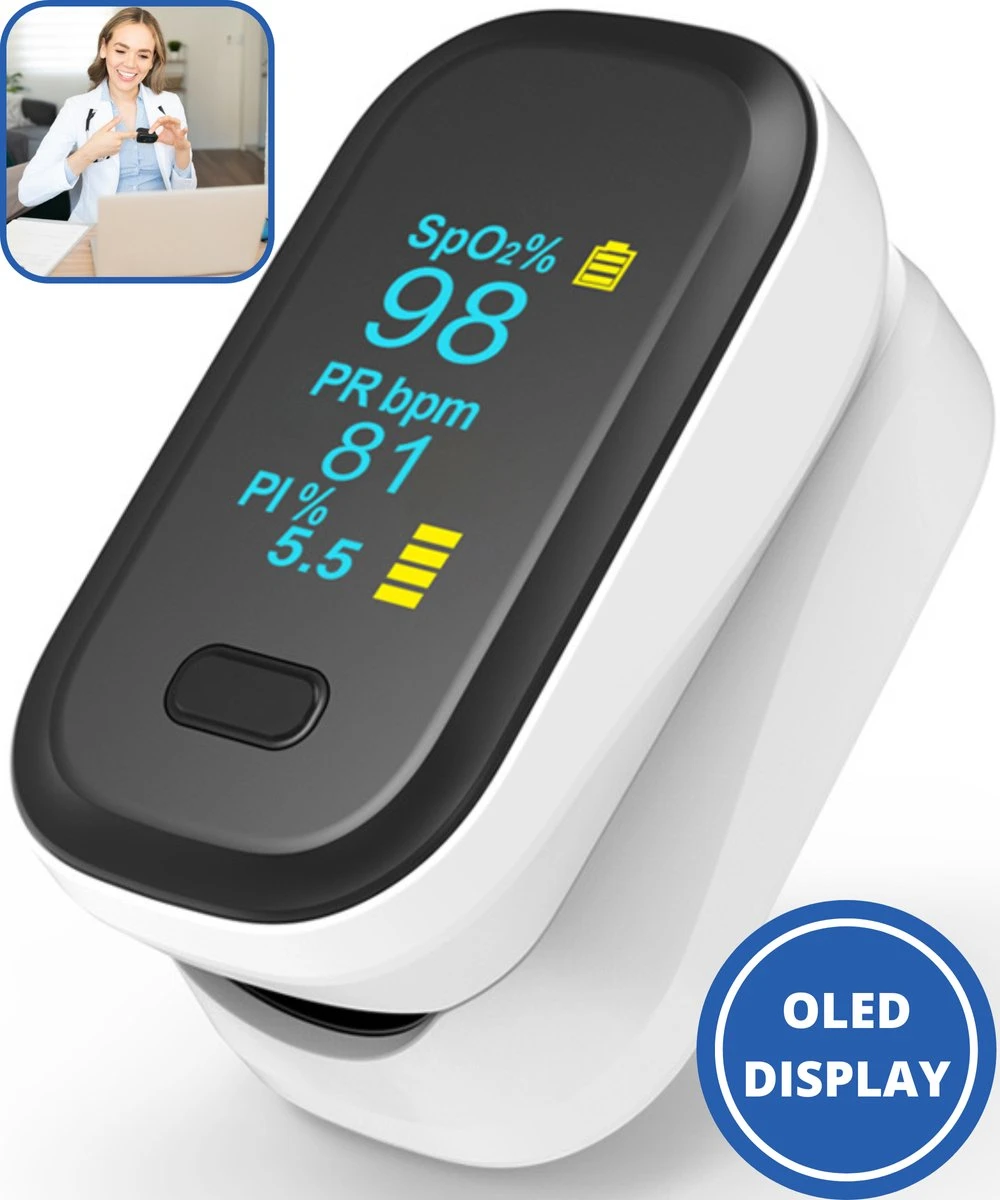 Curify® Medische Saturatiemeter - Zuurstofmeter Vinger Inclusief Hartslagmeter - Pulse Oximeter Met PI Functie 3 Curify® Medische Saturatiemeter - Zuurstofmeter Vinger Inclusief Hartslagmeter - Pulse Oximeter Met PI Functie
