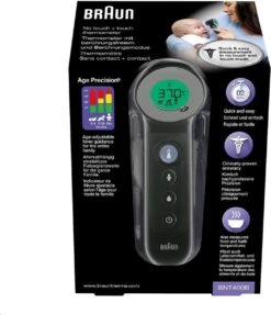 Braun Digitale Thermometer + Handige Opbergetui - Voorhoofdthermometer - Age Precision Technologie - Contactloze Meting - Geschikt Voor Baby's, Kinderen & Volwassenen - Koortsindicator Met Leeftijdsinstelling - Met Stiltemodus - BNT400 - Zwart -MEDISANA Shop 1031x1200 1