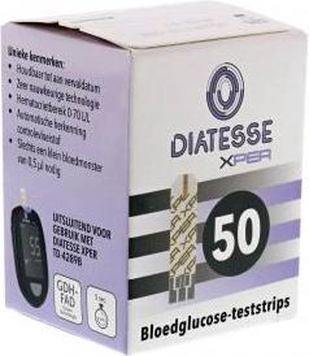 Diatesse Xper Teststrips 50st 4 Diatesse Xper Teststrips 50st - Afbeelding 2