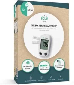 Go-Keto | Kickstart Set | Ketone & Bloed Glucose Meter (mmol/L) | 1 X Go-Keto Kickstart Set | Ketose Dieet | Ketonentest