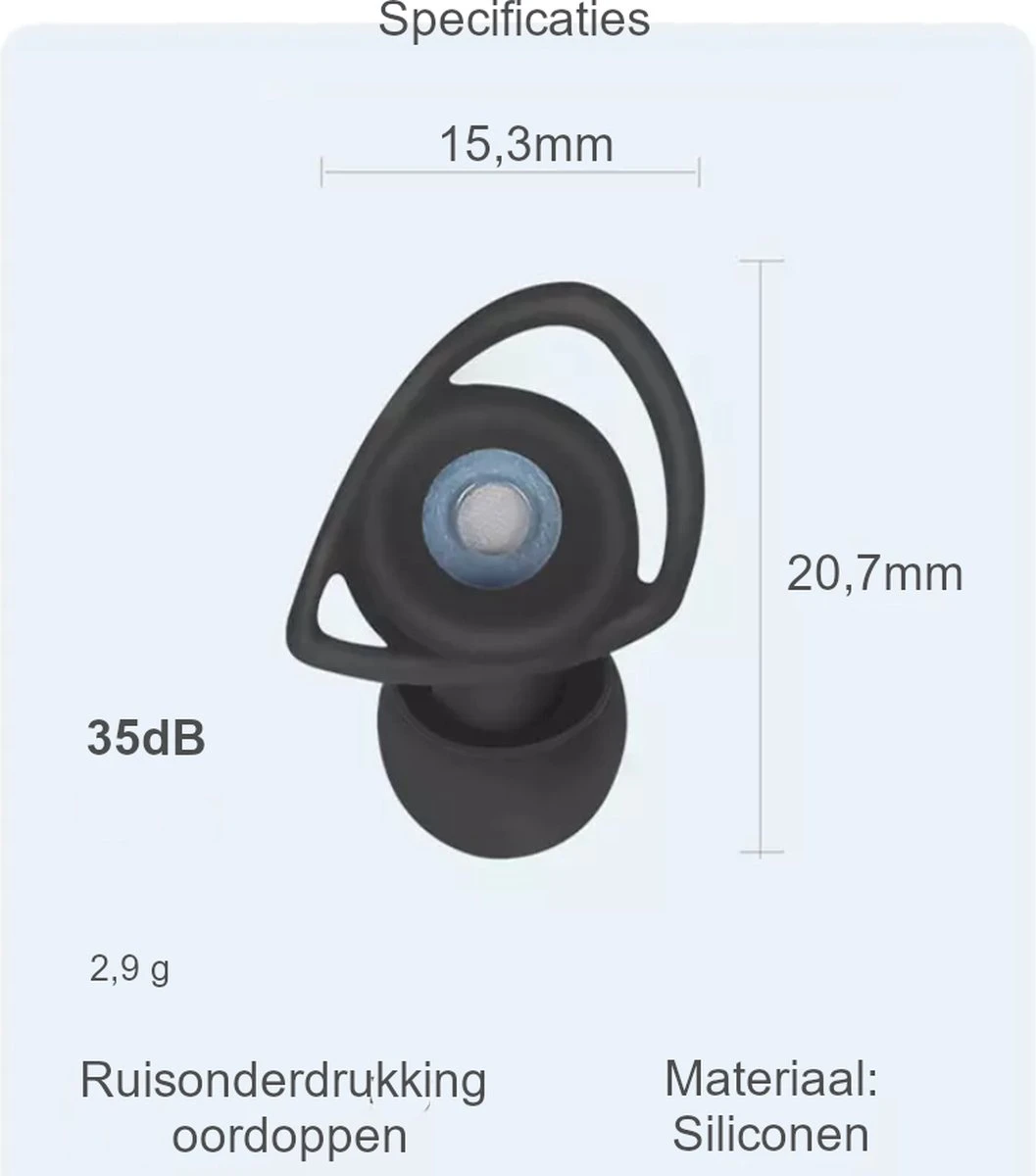 CosyLife® Oordopjes Slapen - Hoge Demping Oordoppen 35dB - Incl. 3 Maten - Sleep Plugs - Siliconen Oordoppen Slapen En Zijslapers - Geluidsoverlast & Snurken 7 CosyLife® Oordopjes Slapen - Hoge Demping Oordoppen 35dB - Incl. 3 Maten - Sleep Plugs - Siliconen Oordoppen Slapen En Zijslapers - Geluidsoverlast & Snurken - Afbeelding 5