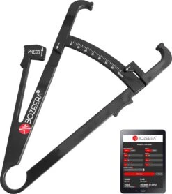 BOZEERA Huidplooimeter - Vetmeter - Vetpercentagemeter - Inclusief Software Video Uitleg En Nederlandse Handleiding