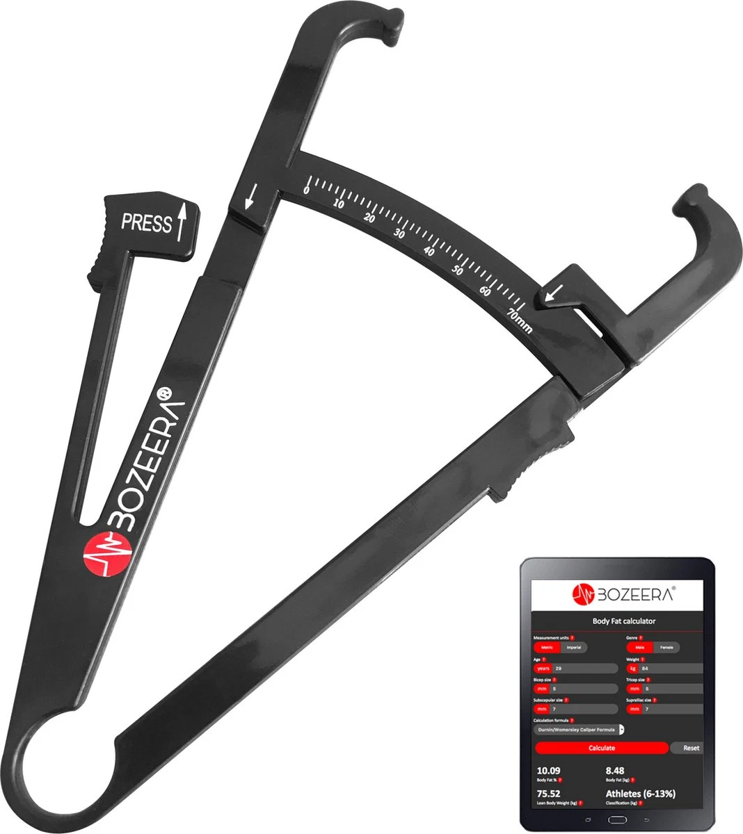 BOZEERA Huidplooimeter - Vetmeter - Vetpercentagemeter - Inclusief Software Video Uitleg En Nederlandse Handleiding 3 BOZEERA Huidplooimeter - Vetmeter - Vetpercentagemeter - Inclusief Software Video Uitleg En Nederlandse Handleiding