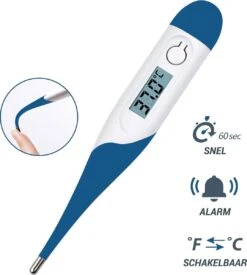 Thermometer Lichaam - Koorts - Koortsthermometer Voor Volwassenen - Blauw - Incl. Opbergcase En Handleiding!