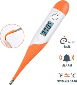 Thermometer Lichaam - Koorts - Koortsthermometer Voor Volwassenen - Oranje - Incl. Opbergcase En Handleiding!