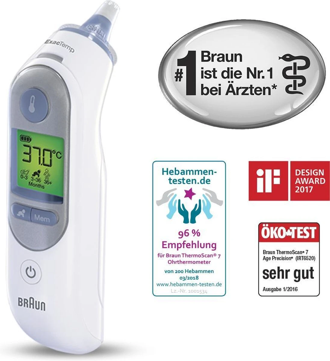 Braun IRT 6520 ThermoScan 7 Thermometer 8 Braun IRT 6520 ThermoScan 7 Thermometer - Afbeelding 6