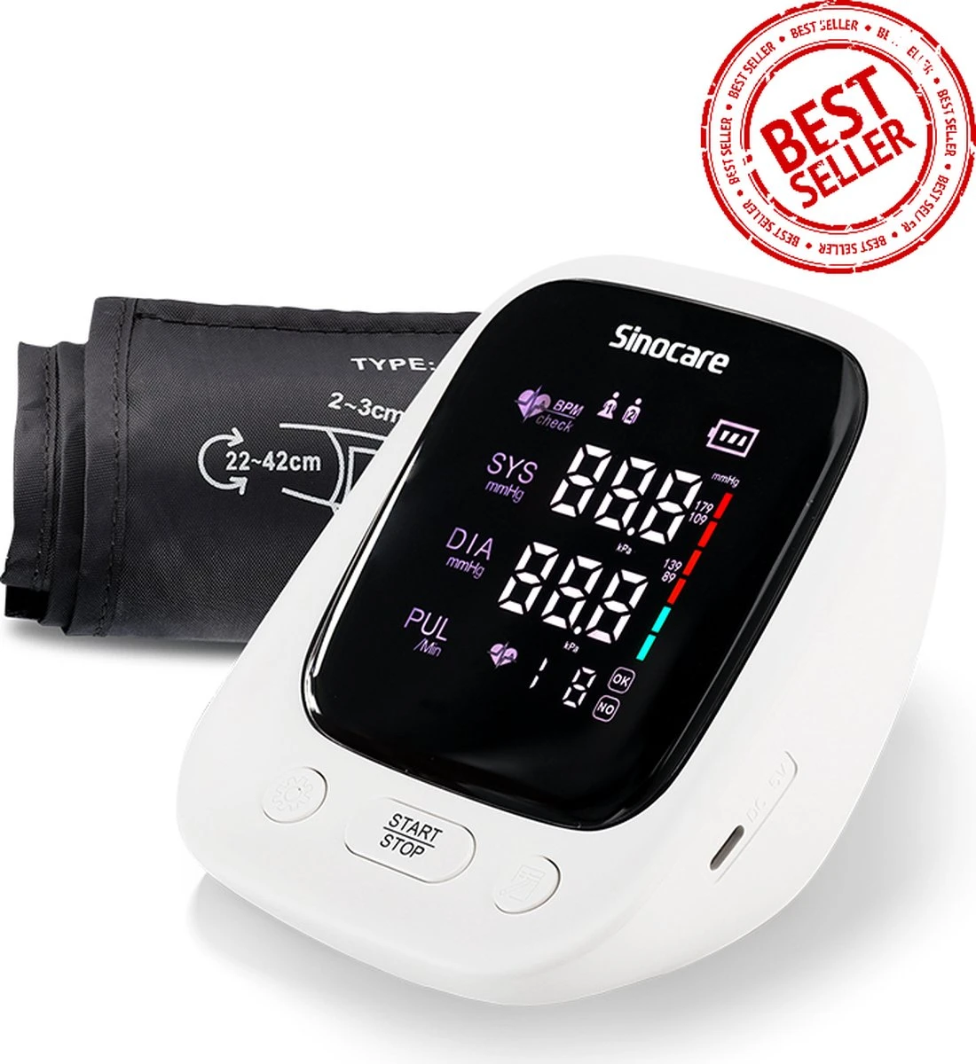 Professionele Bloeddrukmeter Bovenarm - Blood Pressure Monitor - Klinisch Gevalideerd - 22 Tot 42 Cm Manchet 3 Professionele Bloeddrukmeter Bovenarm - Blood Pressure Monitor - Klinisch Gevalideerd - 22 Tot 42 Cm Manchet