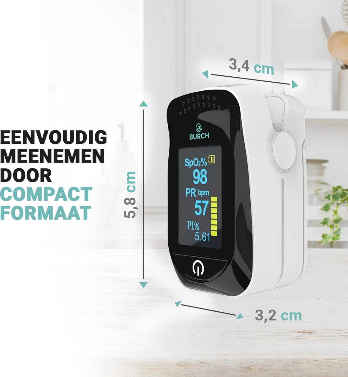 BURCH Med ® Saturatiemeter Zuurstofmeter Vinger - Oximeter - CE + FAGG Medische Kwalificatie En Inspectie - NL Handleiding - Koord + Batt. 10 BURCH Med ® Saturatiemeter Zuurstofmeter Vinger - Oximeter - CE + FAGG Medische Kwalificatie En Inspectie - NL Handleiding - Koord + Batt. - Afbeelding 8