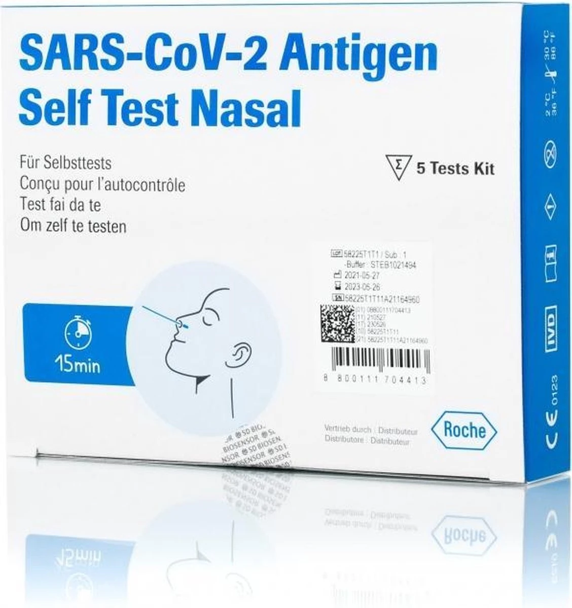Roche Sneltest SARS-CoV-2 Antigeen Corona Zelftest 5 Stuks | Gratis Verzenden | Uitstekende Performance | Resultaat In Vijf Makkelijke Stappen 4 Roche Sneltest SARS-CoV-2 Antigeen Corona Zelftest 5 Stuks | Gratis Verzenden | Uitstekende Performance | Resultaat In Vijf Makkelijke Stappen - Afbeelding 2