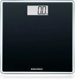 Leifheit Soehnle Personenweegschaal Digitaal Style Sense Compact 100 – Zwart – Tot 180 Kg - Incl. Batterijen
