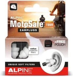 Alpine Motosafe Tour - Motor Oordoppen - Gehoorbescherming Tour - Wit - 1 Set - 17dB -MEDISANA Shop 1145x1200 1