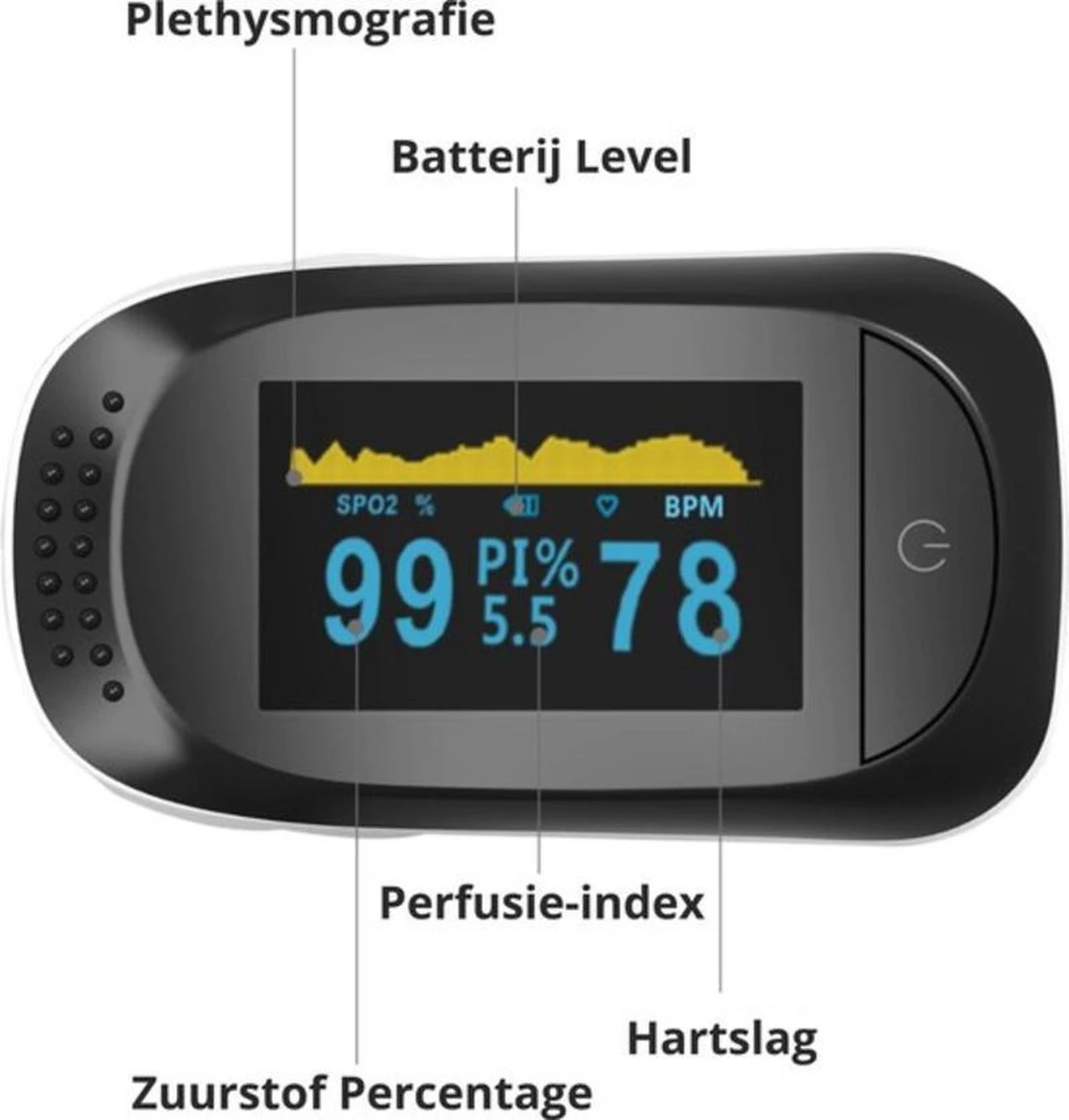 Jumalu Saturatiemeter - Digitale Oximeter - Hartslagmeter - Zuurstofmeter - Professioneel Fingertip - Oximeter 4 Jumalu Saturatiemeter - Digitale Oximeter - Hartslagmeter - Zuurstofmeter - Professioneel Fingertip - Oximeter - Afbeelding 2