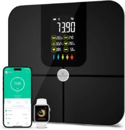 Sacoma Slimme Personenweegschaal - 17x Lichaamsanalyse - Vetpercentage - Weegschaal Met App - USB Oplaadbaar - Digitaal