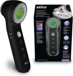Braun Digitale Thermometer + Handige Opbergetui - Voorhoofdthermometer - Age Precision Technologie - Contactloze Meting - Geschikt Voor Baby's, Kinderen & Volwassenen - Koortsindicator Met Leeftijdsinstelling - Met Stiltemodus - BNT400 - Zwart -MEDISANA Shop 1155x1200 11