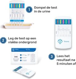 Telano Multidrugstest 5 - Urine Drugstest Test Op 5 Soorten Drugs - Cocaine Cannabis Amphetaminen Ecstasy Heroïne - 3 Stuks -MEDISANA Shop 1155x1200 12