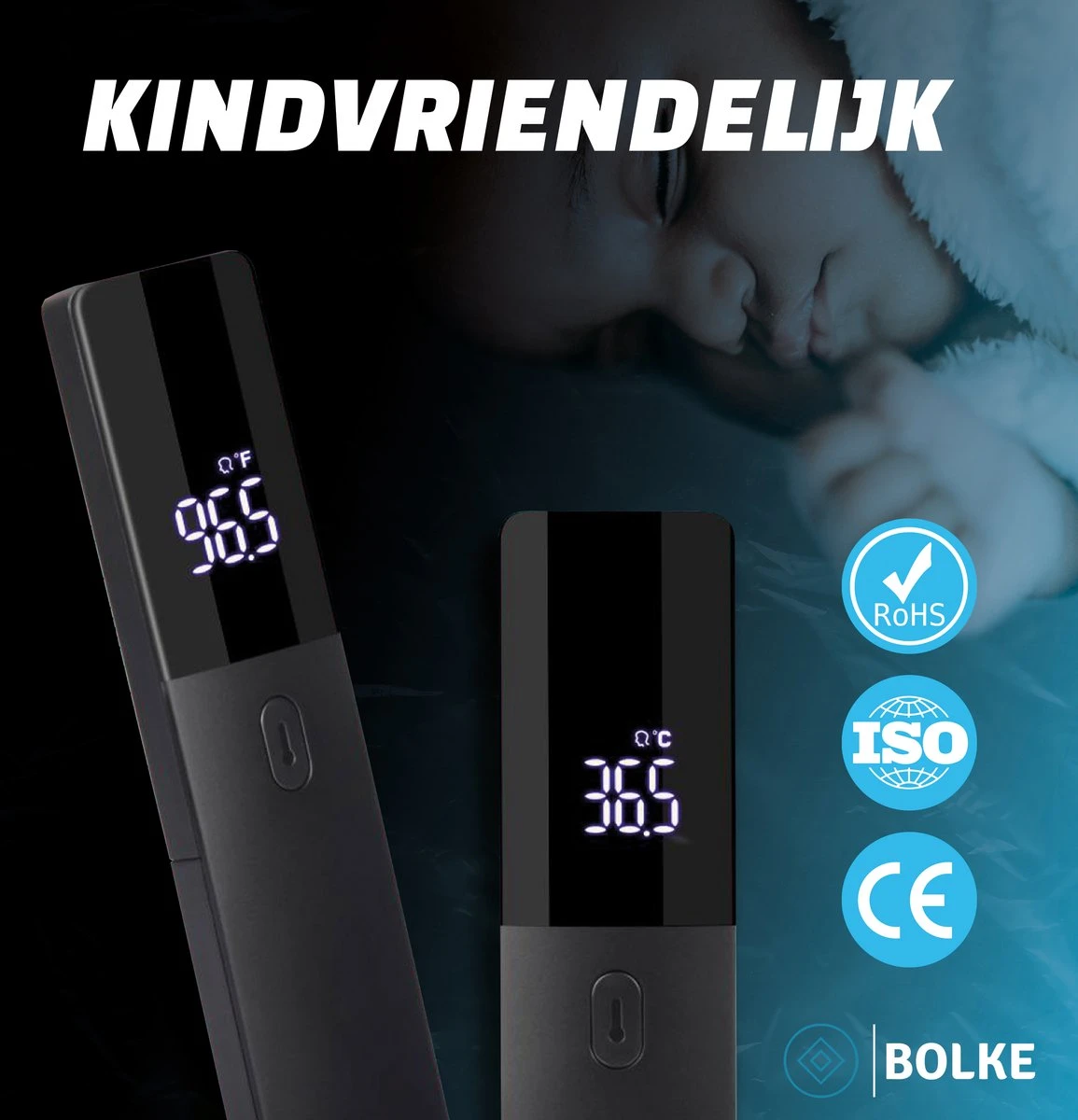 Bolke® - Thermometer - Infrarood Thermometer - Thermometer Lichaam - Thermometer Baby - Thermometer Voorhoofd - Voorhoofd Thermometer 8 Bolke® - Thermometer - Infrarood Thermometer - Thermometer Lichaam - Thermometer Baby - Thermometer Voorhoofd - Voorhoofd Thermometer - Afbeelding 6