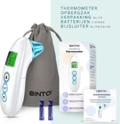Bintoi® X100 - Digitale Oorthermometer - Infrarood Thermometer Voorhoofd - Temperatuurmeter - Koortsthermometer Voor Volwassenen En Baby's - Digitale Thermometer Lichaam - Instant Meting In 1 Seconde - Incl. Batterijen -MEDISANA Shop 1164x1200 4