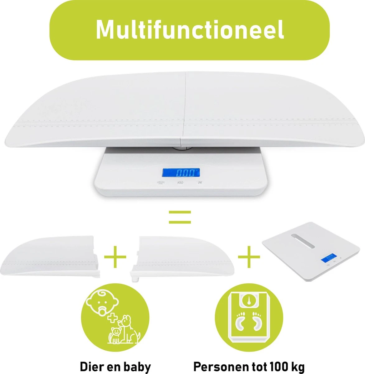 WeighJo - Digitale Weegschaal - Dierenweegschaal -Baby Weegschaal - Tot 100 Kg 5 WeighJo - Digitale Weegschaal - Dierenweegschaal -Baby Weegschaal - Tot 100 Kg - Afbeelding 3