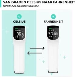 Curify® Infrarood Thermometer - Lichaam En Voorhoofd Contactloos Meten In 1 Seconde - Medische Koortsthermometer Voor Volwassenen, Kinderen En Baby - Temperatuurmeter Voorhoofd En Lichaam -MEDISANA Shop 1177x1200 2
