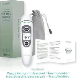 New York Biology - Infrarood Oor En Voorhoofdthermometer Lichaam Voor Baby- Kinderen & Volwassenen-digitale Koortsthermometer-incl. Batterijen +NL Handleiding -MEDISANA Shop 1187x1200 2