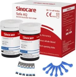 Sinocare Bloedglucosemeter/bloedglucose Diabetescontrolekit Met Codevrij Strips X 50 En Pijnloze Lancetten X 50 - In Mg/dL (Safe Accu) (50 Strips) -MEDISANA Shop 1188x1200 2
