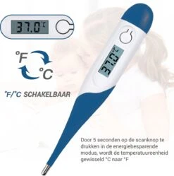Thermometer Lichaam - Koorts - Koortsthermometer Voor Volwassenen - Blauw - Incl. Opbergcase En Handleiding! -MEDISANA Shop 1190x1200 5