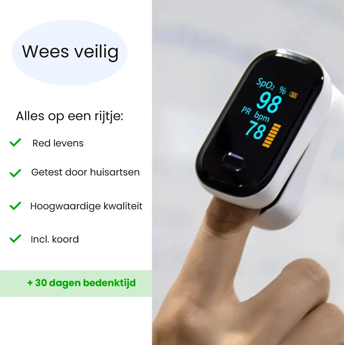 Saturatiemeter - Houwy - Oximeter - Saturatiemeter Zuurstofmeter Vinger - Saturatiemeter Best Getest 8 Saturatiemeter - Houwy - Oximeter - Saturatiemeter Zuurstofmeter Vinger - Saturatiemeter Best Getest - Afbeelding 6