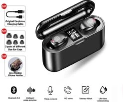 Draadloze Oortjes / - Bluetooth 5.2 Draadloze Buds - Luxe Indicator & Telefoon Houder In 1 - Geschikt Voor Alle Smartphones Samsung & Iphone, , Galaxy Buds ,huawei, Sony - Zwart. -MEDISANA Shop 1200x1000 26