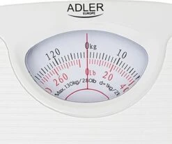 Adler Top Choice - Analoge Weegschaal - Wit - Tot 130 Kg