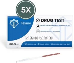 Telano Drugstest 5 Stuks Cannabis THC (Wiet Marihuana) Drugtesten Urine Strips
