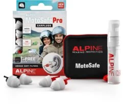 Alpine MotoSafe Pro - 2 Paar Motor Oordoppen Race|Tour - 17dB/20dB - Oordopjes Tegen Windruis - Voorkomt Gehoorschade - Premium Gehoorbescherming - Wit - 2 Sets - 20dB