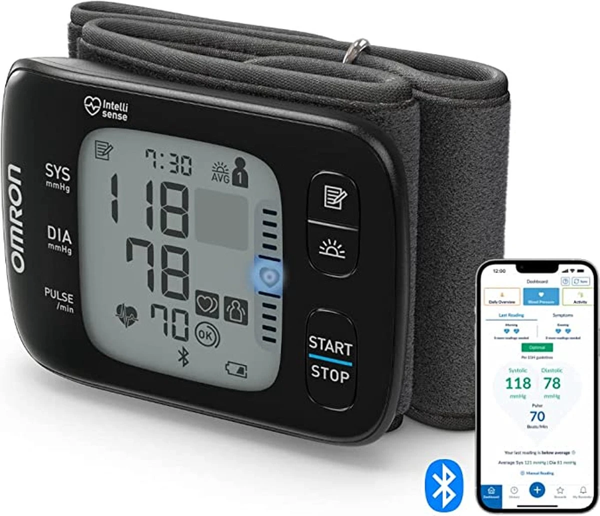 OMRON RS7 Intelli IT Bloeddrukmeter Pols - Blood Pressure Monitor Met Hartslagmeter – Onregelmatige Hartslag -Klinisch Gevalideerde Polsbloeddrukmeter - Met Mobiele App - 13,5 Tot 21,5 Cm Manchet – 3 Jaar Garantie 3 OMRON RS7 Intelli IT Bloeddrukmeter Pols - Blood Pressure Monitor Met Hartslagmeter – Onregelmatige Hartslag -Klinisch Gevalideerde Polsbloeddrukmeter - Met Mobiele App - 13,5 Tot 21,5 Cm Manchet – 3 Jaar Garantie