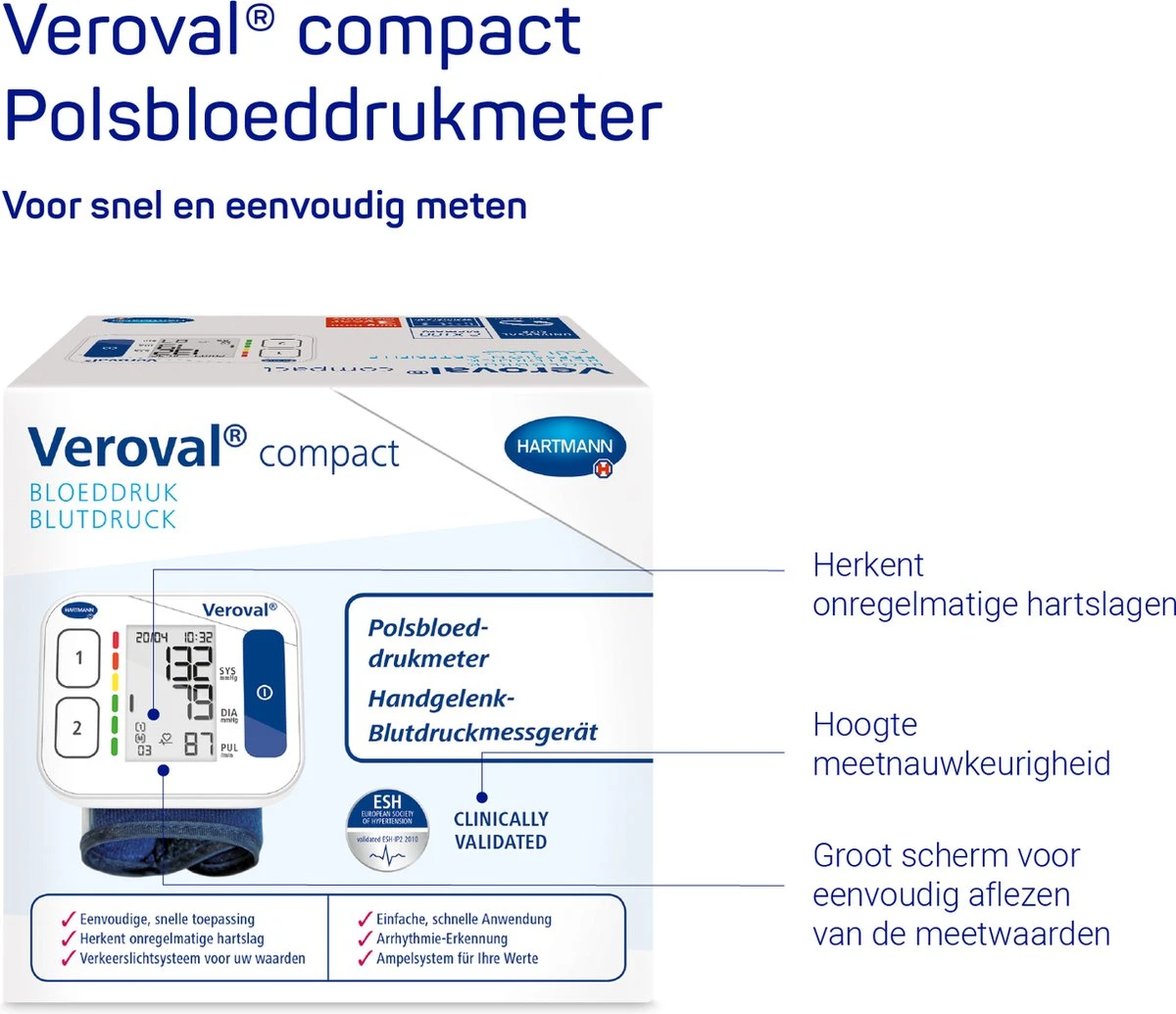 Veroval® Compact BPW22 - Polsbloeddrukmeter 8 Veroval® Compact BPW22 - Polsbloeddrukmeter - Afbeelding 6