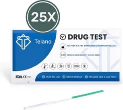 Telano Drugstest Cocaïne 25 Stuks - Drugtest Urine COC Strip