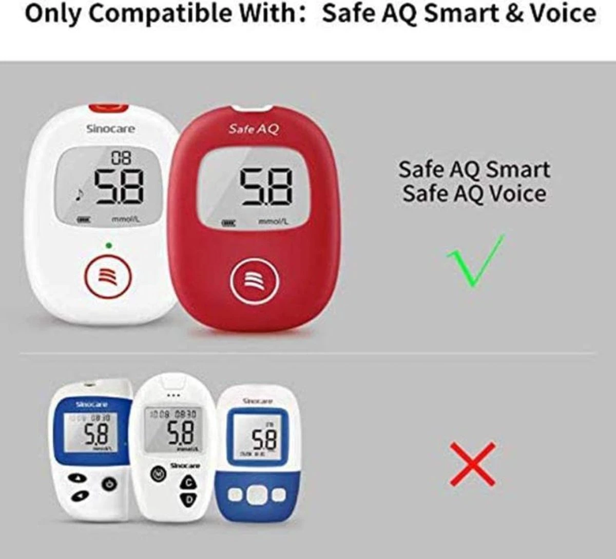 Sinocare Safe AQ Smart Bloedglucosemeter/bloedglucose Diabetescontrolekit Met Codevrij Strips X 50 En Pijnloze Lancetten X 50 - In Mg/dL (Safe AQ Smart) (50 Strips) 7 Sinocare Safe AQ Smart Bloedglucosemeter/bloedglucose Diabetescontrolekit Met Codevrij Strips X 50 En Pijnloze Lancetten X 50 - In Mg/dL (Safe AQ Smart) (50 Strips) - Afbeelding 5