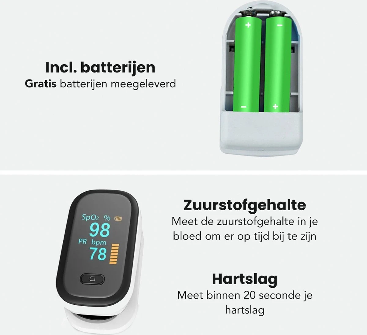 Saturatiemeter - Houwy - Oximeter - Saturatiemeter Zuurstofmeter Vinger - Saturatiemeter Best Getest 4 Saturatiemeter - Houwy - Oximeter - Saturatiemeter Zuurstofmeter Vinger - Saturatiemeter Best Getest - Afbeelding 2