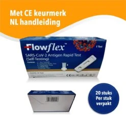 FlowFlex Zelftest - Covid-19 - 20 Stuks - Verpakt Per 2x10 Stuks - Corona Zelftest - Corona Covid Sneltest - Nederlandse Handleiding