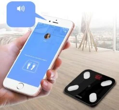 Slimme Personen Weegschaal - Digitale Personenweegschaal -Slimme Weegschaal Met Lichaamsanalyse - Bluetooth Personenweegschaal - APP - Vetpercentage - Spier Massa - Vocht Gehalte - BMI - Zwart -MEDISANA Shop 1200x1103 1