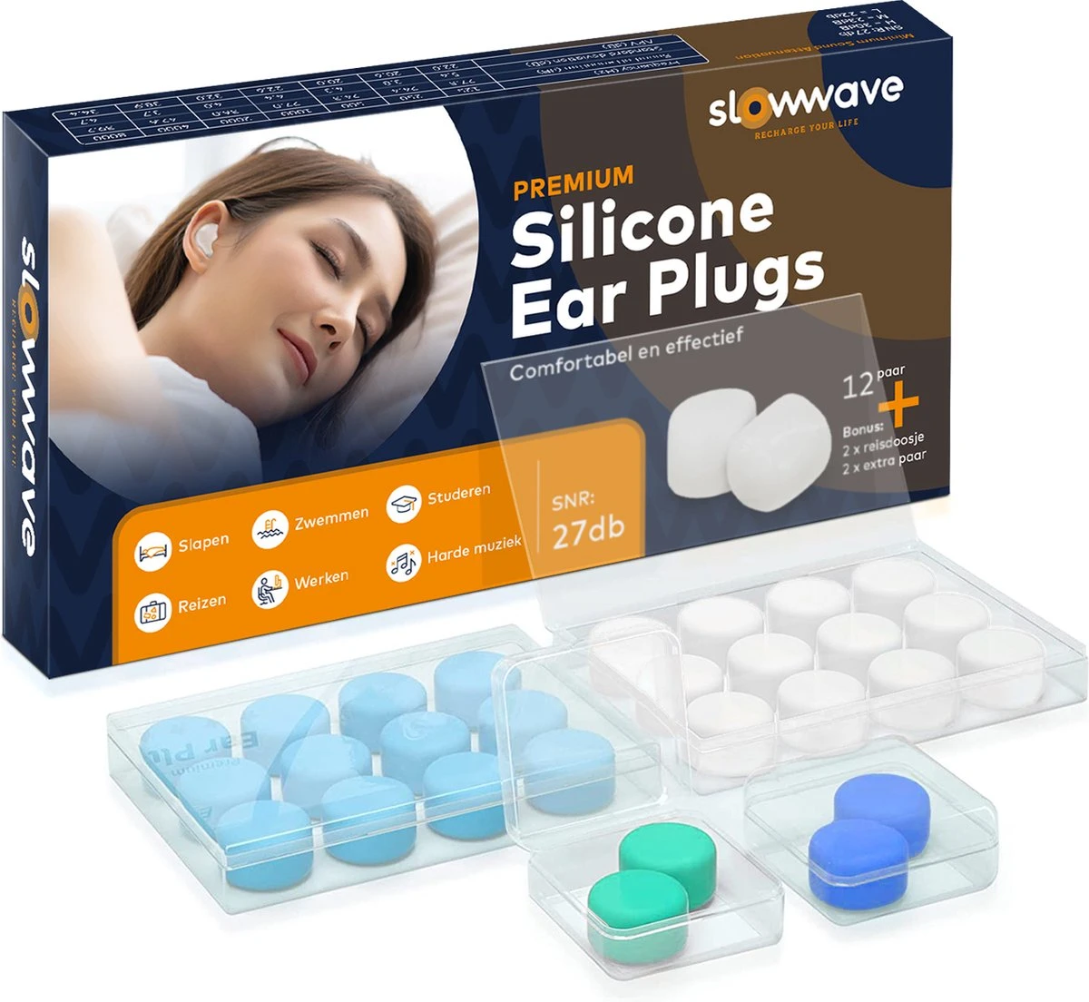 Slowwave Premium Earplugs - Siliconen Oordopjes - Veruit De Beste Keuze (zie Beschrijving) - Superieure Oordopjes Om Te Slapen - Ook Geschikt Voor Werken, Reizen, Zwemmen, Studeren, Uitgaan Etc. - Sluit Volledig Af: 'bubbel' Van Stilte 3 Slowwave Premium Earplugs - Siliconen Oordopjes - Veruit De Beste Keuze (zie Beschrijving) - Superieure Oordopjes Om Te Slapen - Ook Geschikt Voor Werken, Reizen, Zwemmen, Studeren, Uitgaan Etc. - Sluit Volledig Af: 'bubbel' Van Stilte