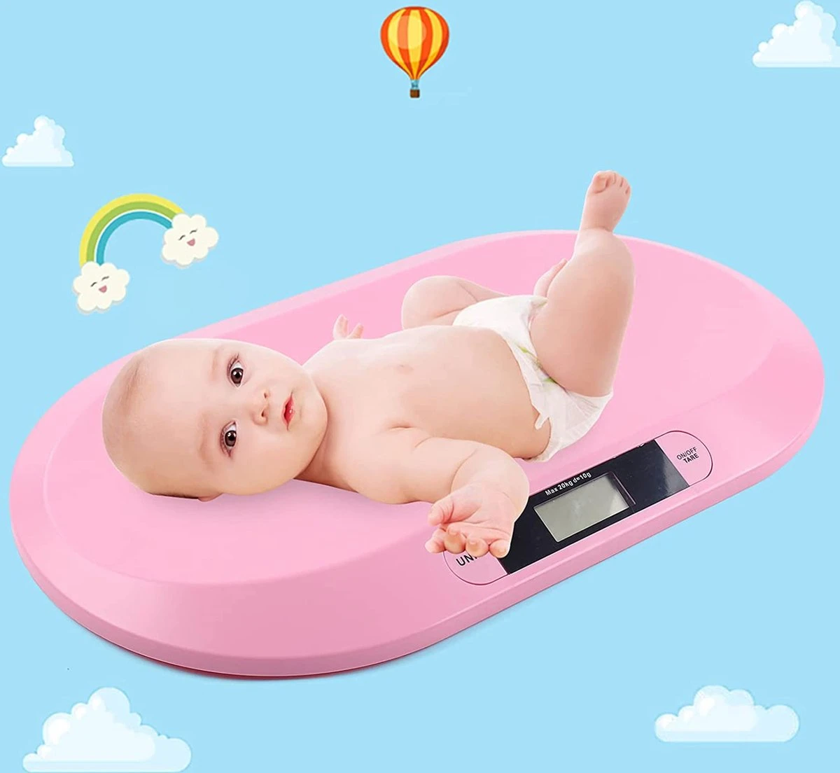 A&K Baby Weegschaal - Digitaal - Multifunctioneel - Babyweegschaal - Inclusief Batterijen – Personenweegschaal - Dierenweegschaal - Roze 9 A&K Baby Weegschaal - Digitaal - Multifunctioneel - Babyweegschaal - Inclusief Batterijen – Personenweegschaal - Dierenweegschaal - Roze - Afbeelding 7