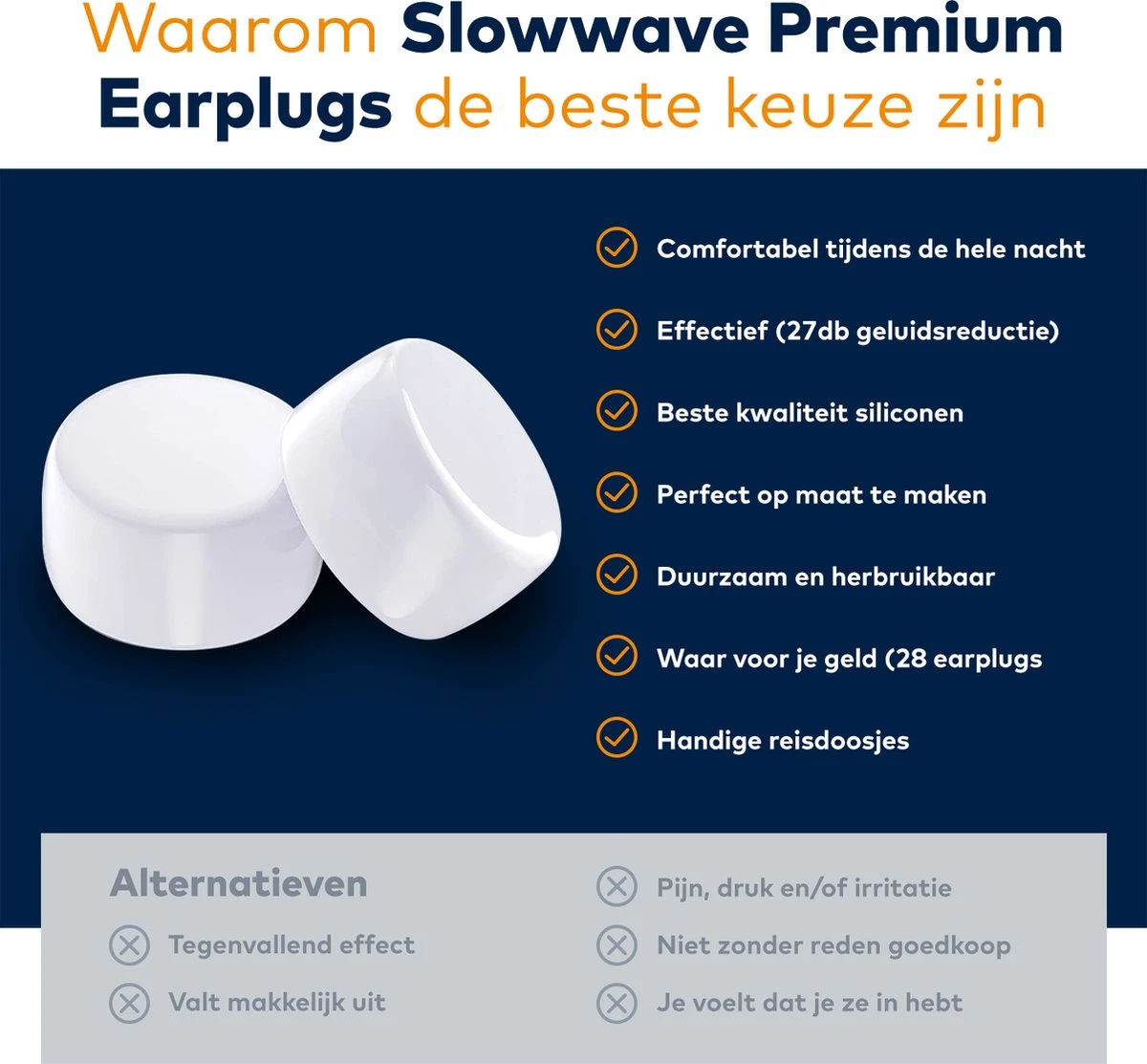 Slowwave Premium Earplugs - Siliconen Oordopjes - Veruit De Beste Keuze (zie Beschrijving) - Superieure Oordopjes Om Te Slapen - Ook Geschikt Voor Werken, Reizen, Zwemmen, Studeren, Uitgaan Etc. - Sluit Volledig Af: 'bubbel' Van Stilte 4 Slowwave Premium Earplugs - Siliconen Oordopjes - Veruit De Beste Keuze (zie Beschrijving) - Superieure Oordopjes Om Te Slapen - Ook Geschikt Voor Werken, Reizen, Zwemmen, Studeren, Uitgaan Etc. - Sluit Volledig Af: 'bubbel' Van Stilte - Afbeelding 2
