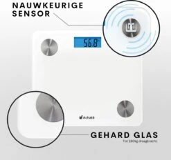 Achaté Slimme Weegschaal Met App - 12 Lichaamsanalyses - Smart Personenweegschaal - 8 Gebruikers - Incl Batterij - Wit 13 Achaté Slimme Weegschaal Met App - 12 Lichaamsanalyses - Smart Personenweegschaal - 8 Gebruikers - Incl Batterij - Wit -MEDISANA Shop 1200x1126