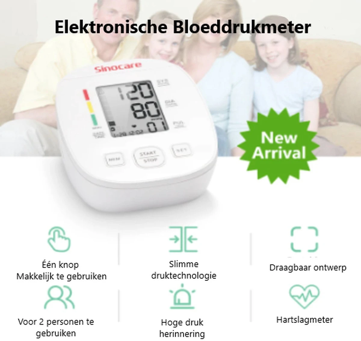 Professionele Bloeddrukmeter Bovenarm - Blood Pressure Monitor - Klinisch Gevalideerd - 22 Tot 42 Cm Manchet 6 Professionele Bloeddrukmeter Bovenarm - Blood Pressure Monitor - Klinisch Gevalideerd - 22 Tot 42 Cm Manchet - Afbeelding 4