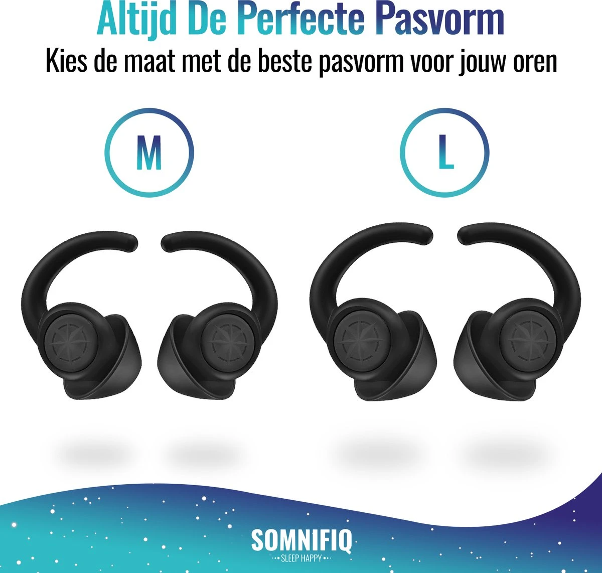 Somnifiq Slaap Oordoppen – Oordopjes Slapen – Anti-Snurk – Earplugs - Gehoorbescherming – Party Plugs - Hoge Geluidsdemping (35dB) - 2 Maten (M/L) - BPA Vrije Siliconen - Zwart 7 Somnifiq Slaap Oordoppen – Oordopjes Slapen – Anti-Snurk – Earplugs - Gehoorbescherming – Party Plugs - Hoge Geluidsdemping (35dB) - 2 Maten (M/L) - BPA Vrije Siliconen - Zwart - Afbeelding 5