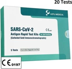 Lepu Medical - 20 Stuks - Sars-CoV-2 Antigen Rapid Test - Corona Zelftest RIVM Goedgekeurd - Inclusief NEDERLANDSE Handleiding