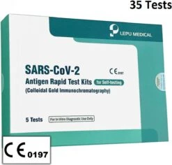 Lepu Medical - 35 Stuks - Sars-CoV-2 Antigen Rapid Test - Corona Zelftest RIVM Goedgekeurd - Inclusief NEDERLANDSE Handleiding