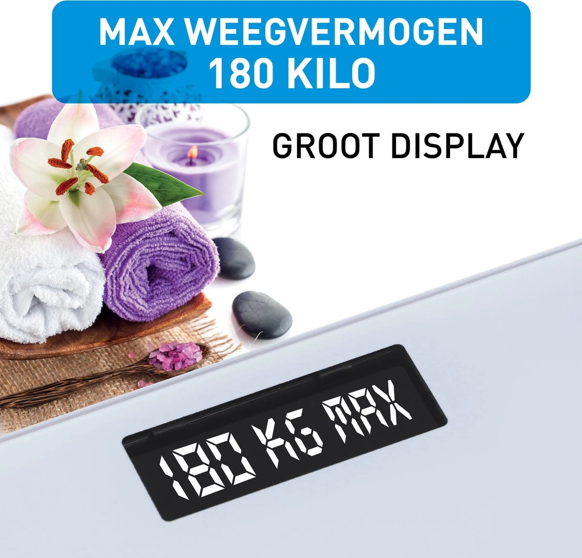 Grundig Weegschaal - Digitale Personenweegschaal - 50 Gram Nauwkeurig - 2 Tot 180 Kilo - Wit 4 Grundig Weegschaal - Digitale Personenweegschaal - 50 Gram Nauwkeurig - 2 Tot 180 Kilo - Wit - Afbeelding 2