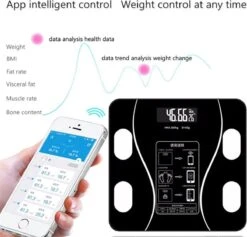 Merkloos Digitale Smart Weegschaal - Personenweegschaal - Met Lichaamsanalyse - USB Oplaadbaar - Met App - Zwart -MEDISANA Shop 1200x1153