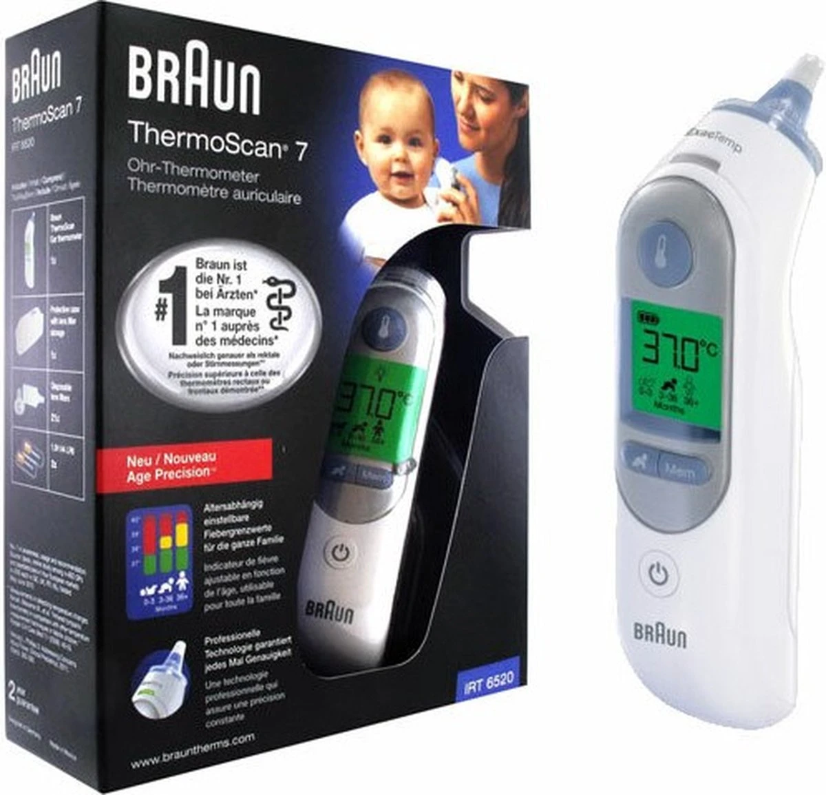 Braun Digitale Oor Thermometer Inclusief 200 Stuks Beschermkapjes Covers | Inclusief Batterijen | IRT 6520 | Meet Op Basis Van Leeftijd | Nauwkeurige Meter - Met Nachtverlichting - Oormeter - Oorthermometer - Thermoscan | De Veiligheids-winkel 4 Braun Digitale Oor Thermometer Inclusief 200 Stuks Beschermkapjes Covers | Inclusief Batterijen | IRT 6520 | Meet Op Basis Van Leeftijd | Nauwkeurige Meter - Met Nachtverlichting - Oormeter - Oorthermometer - Thermoscan | De Veiligheids-winkel - Afbeelding 2