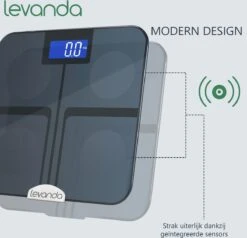 Levanda - Slimme Personen Weegschaal Met Lichaamsanalyse - Digitale Personenweegschaal Met App - Smart Scale Vetpercentage -MEDISANA Shop 1200x1156 1